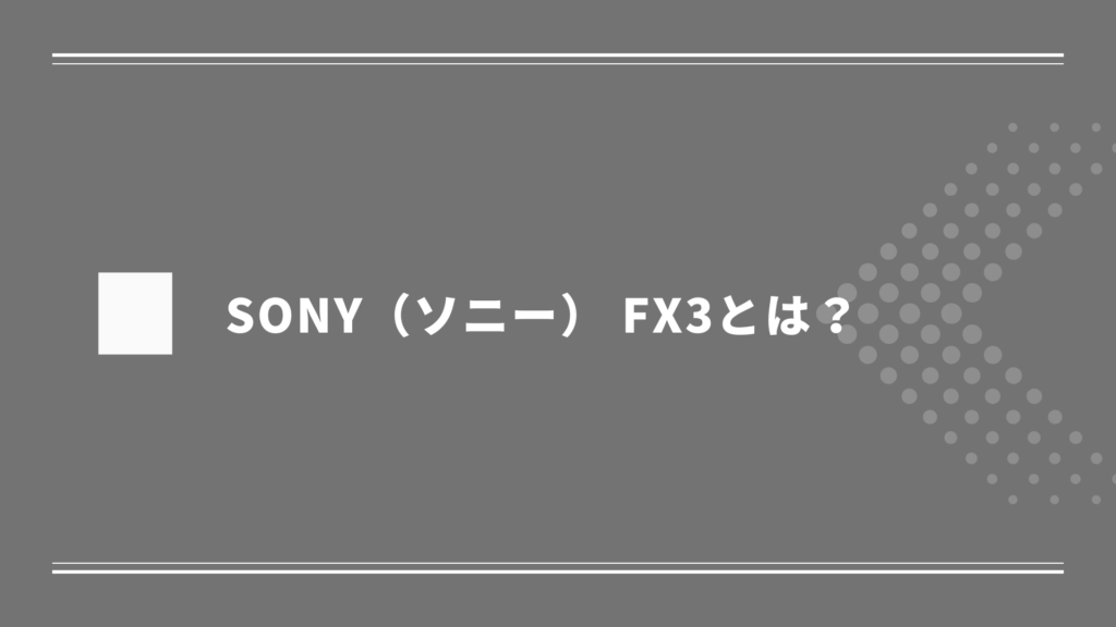 FX3とは？