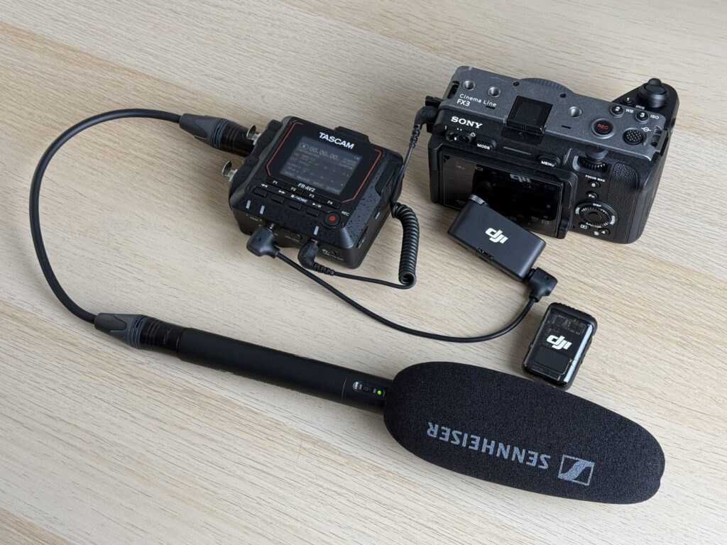 MKE 600とDJI Mic 2をFR AV2と接続しFX3に入力